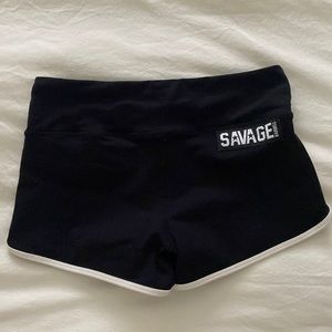 Savage Barbell Retro Black Booty Shorts Medium